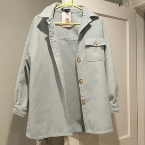 NWT Missguided boho oversized jacket sage green